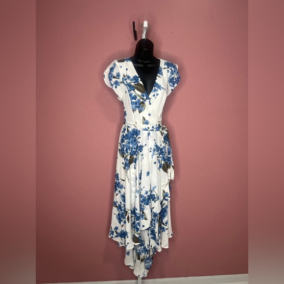 Lulus-French Countryside White Floral Print High-Low Dress - Picture 5 of 5